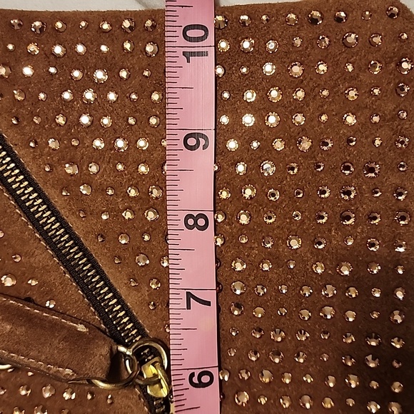 Cassandra Los Angeles Studded Leather Clutch with Tassel